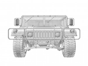 Hummer h1 military camouflage Modello 3D