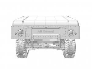 Hummer h1 military camouflage Modello 3D