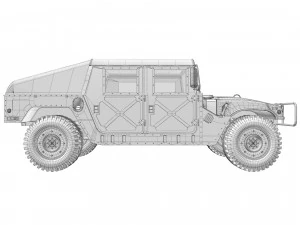 Camouflage militaire Hummer h1 Modèle 3D