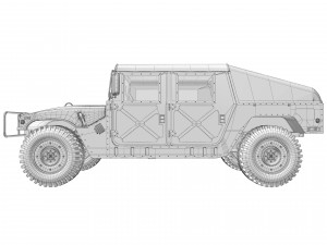 Hummer h1 military camouflage Modello 3D