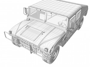 Hummer h1 military camouflage Modello 3D