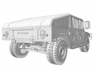 Hummer h1 military camouflage Modello 3D