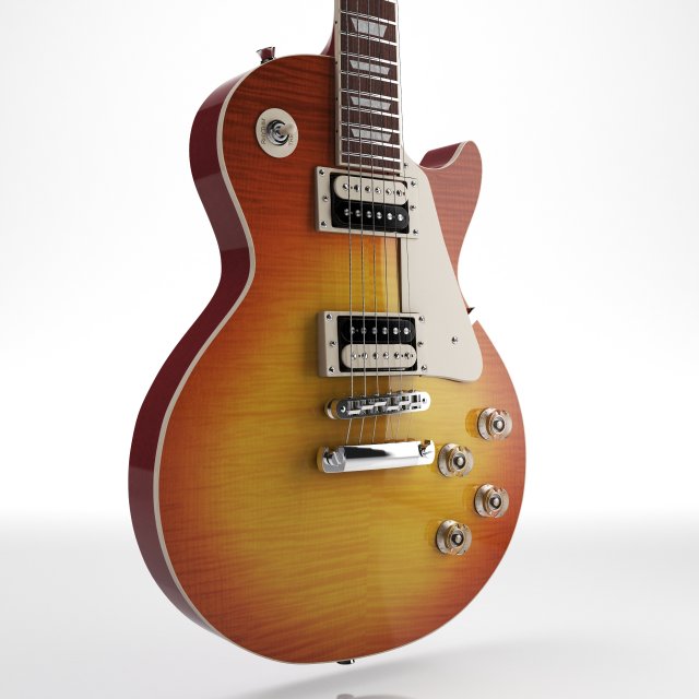 Gibson les paul standard heritage cherry sunburst 3D in