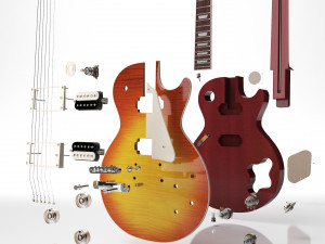 Gibson les paul standard - heritage cherry sunburst 3Dモデル
