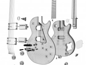 Gibson les paul standard 50s - tobacco burst 3D Модель