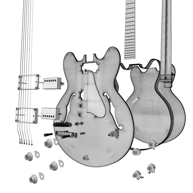 Gibson es 335 raspberry tea burst 3D in 3DExport