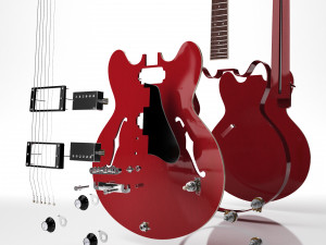 Gibson es 335 wine red 3D मॉडल