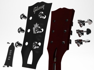 Gibson es 335 wine red 3D मॉडल