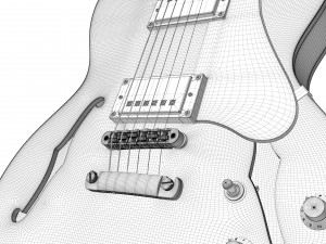 Gibson es 335 wine red 3D मॉडल