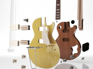 Gibson les paul gold top 1953 3D Model
