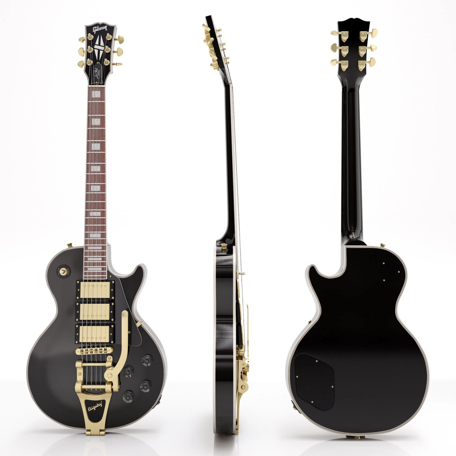 Gibson Les Paul Custom 1957 3D Model .c4d .max .obj .3ds .fbx .stl .blend 