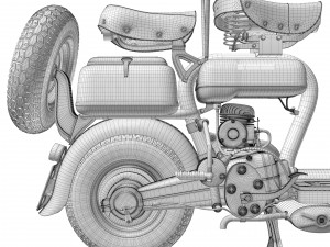 Lambretta Innocenti 125 1952 Modello 3D