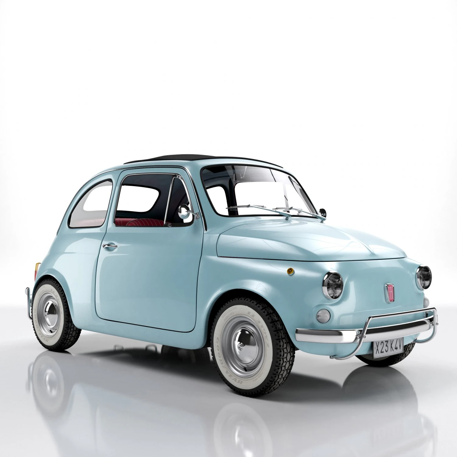 Fiat 500 1965 3D Model .c4d .max .obj .3ds .fbx .stl .blend 