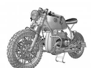 Cafe Racer R80 Motorcycle 3D Model