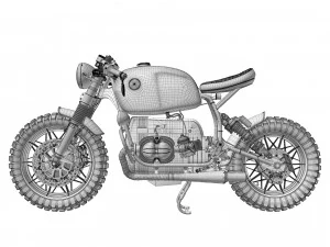 Cafe Racer R80 Motorcycle 3D Model