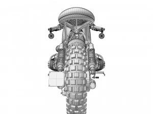 Cafe Racer R80 Motorcycle 3D Model