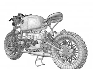 Cafe Racer R80 Motorcycle 3D Model