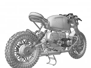 Cafe Racer R80 Motorcycle 3D Model