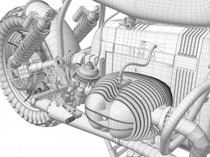 Cafe Racer R80 Motorcycle 3D Model