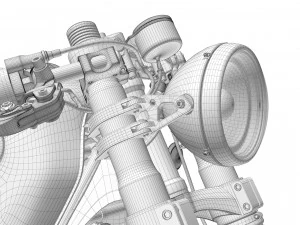 Cafe Racer R80 Motorcycle 3D Model