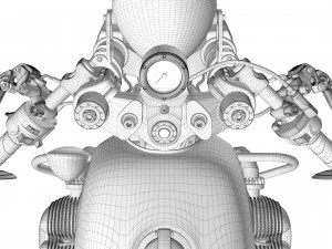 Cafe Racer R80 Motorcycle 3D Model