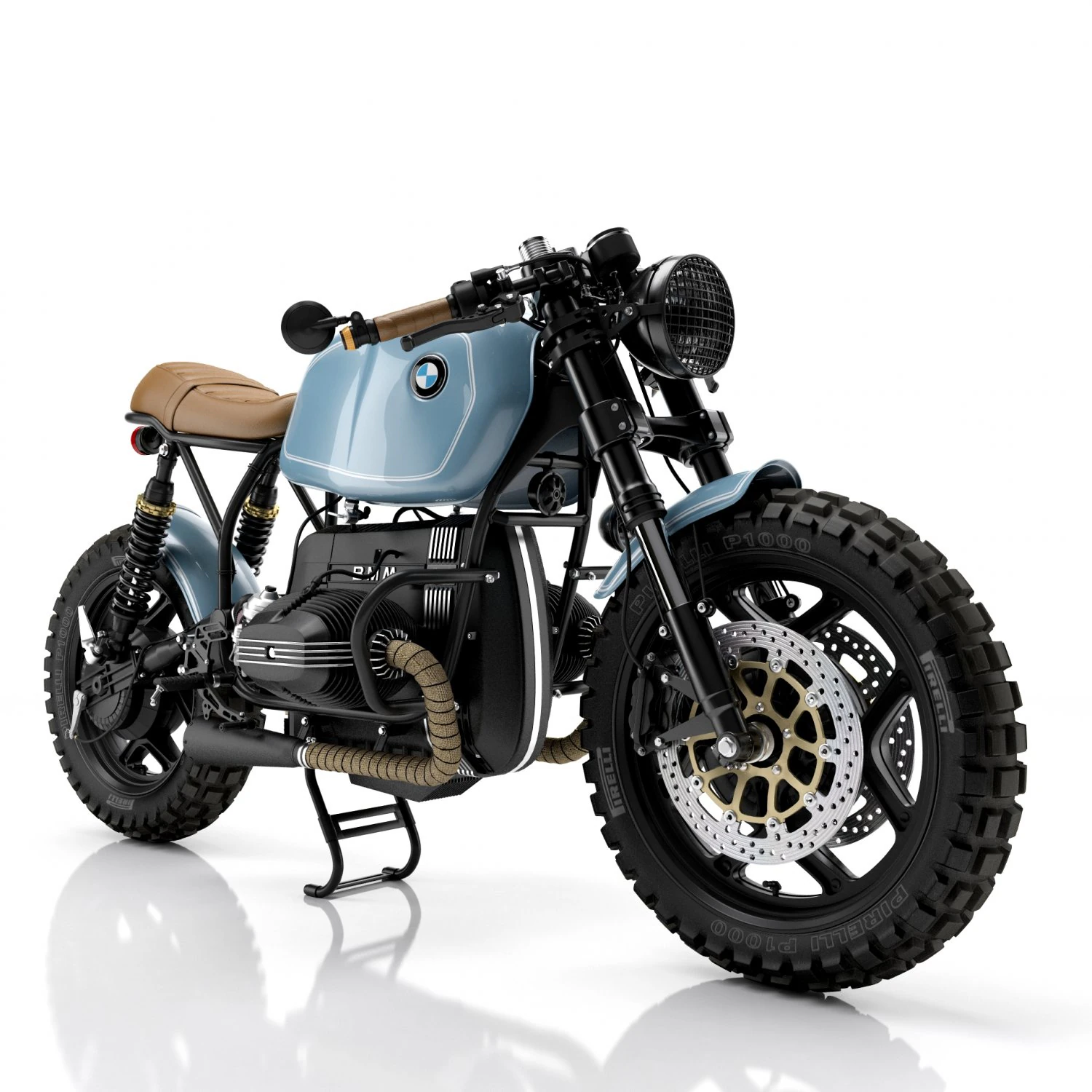 Cafe Racer R100 Motorcycle 3D Model .c4d .max .obj .3ds .fbx .stl .blend