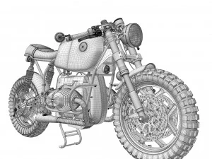 Cafe Racer R100 Motorcycle 3D Model