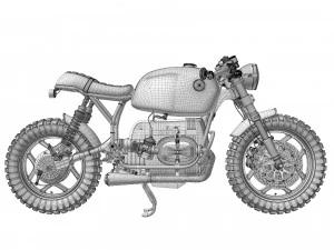 Cafe Racer R100 Motorcycle 3D Model