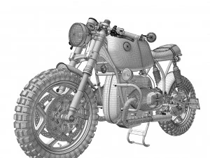 Cafe Racer R100 Motorcycle 3D Model