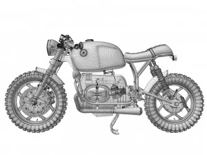 Cafe Racer R100 Motorcycle 3D Model