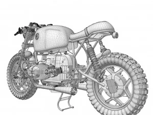 Cafe Racer R100 Motorcycle 3D Model