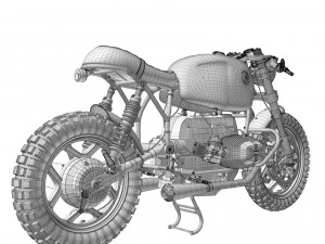 Cafe Racer R100 Motorcycle 3D Model