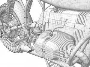 Cafe Racer R100 Motorcycle 3D Model