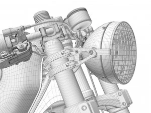 Cafe Racer R100 Motorcycle 3D Model