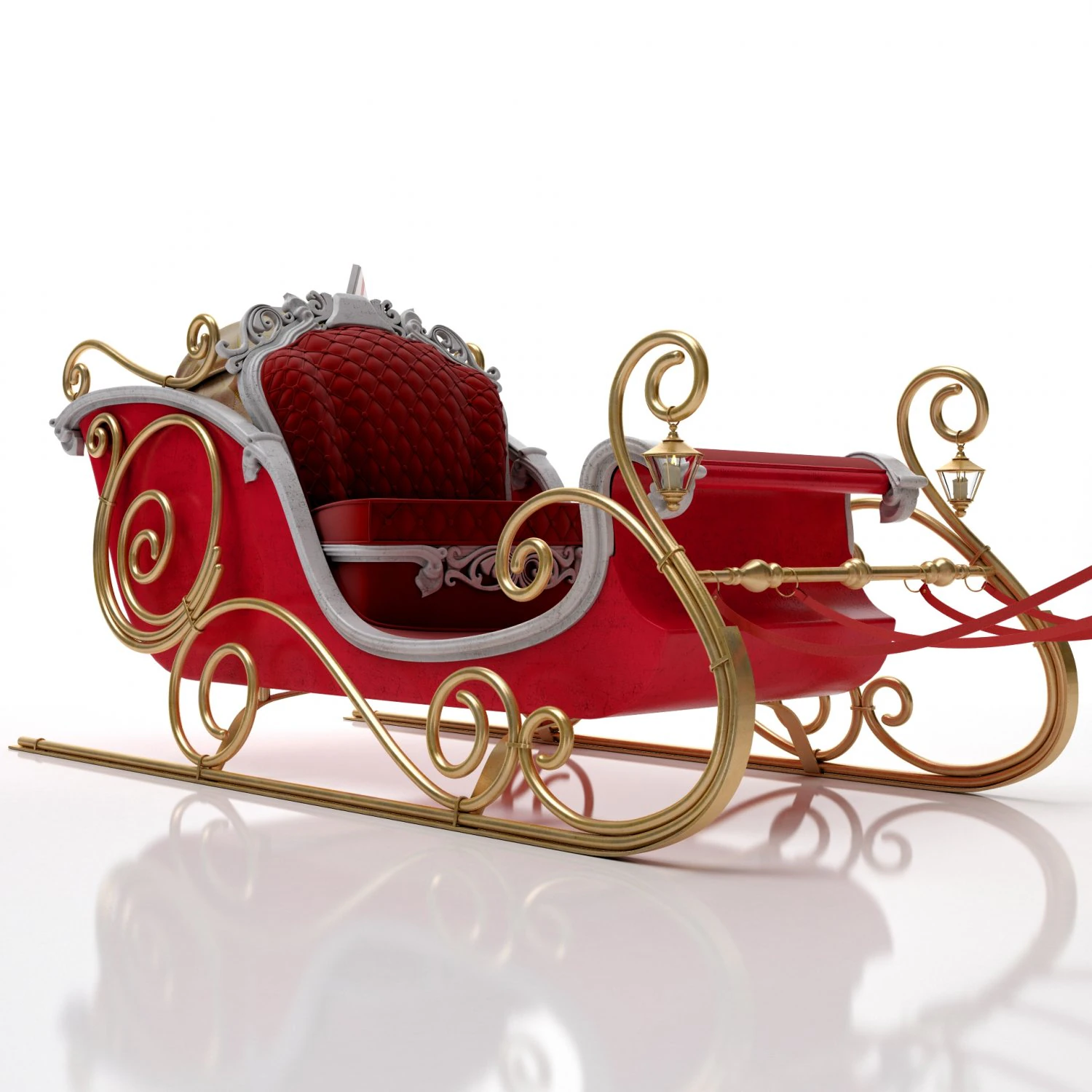 Kerstmanslee met rendieren 3D Model .c4d .max .obj .3ds .fbx .stl .blend 