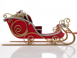 Kerstmanslee met rendieren 3D Model