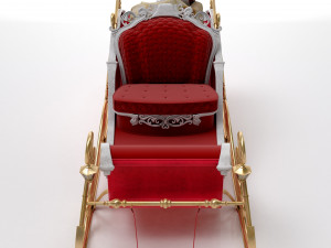 Santa Claus sleigh with reindeer Modèle 3D