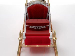 Kerstmanslee met rendieren 3D Model