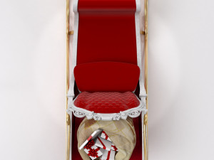Santa Claus sleigh with reindeer Modèle 3D