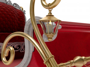 Santa Claus sleigh with reindeer Modèle 3D
