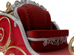 Santa Claus sleigh with reindeer Modèle 3D