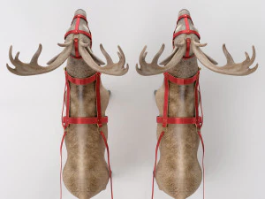Kerstmanslee met rendieren 3D Model