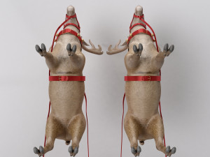Santa Claus sleigh with reindeer Modèle 3D