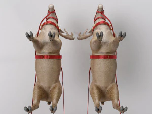 Kerstmanslee met rendieren 3D Model