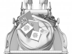 Santa Claus sleigh with reindeer Modèle 3D