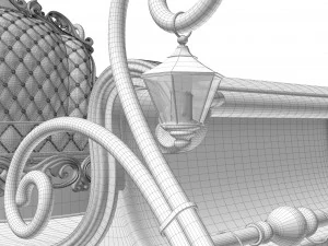 Kerstmanslee met rendieren 3D Model
