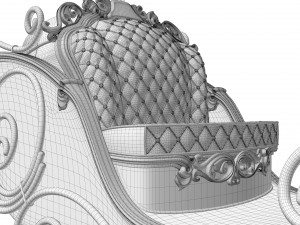 Santa Claus sleigh with reindeer Modèle 3D