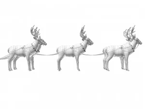 Kerstmanslee met rendieren 3D Model