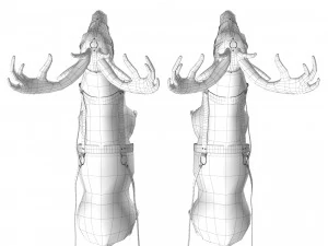 Kerstmanslee met rendieren 3D Model