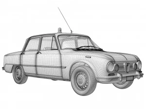 Alfa Romeo Giulia Nuova Super 1600 Polizia 1967 3D Model